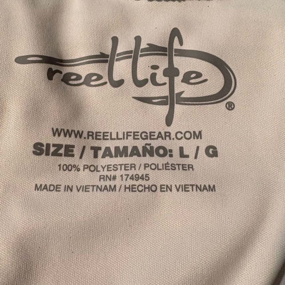 Reel Life‎ Shirt Mens Large Blue Green Ocean Waves UV sun defender lightweight - Picture 6 of 8